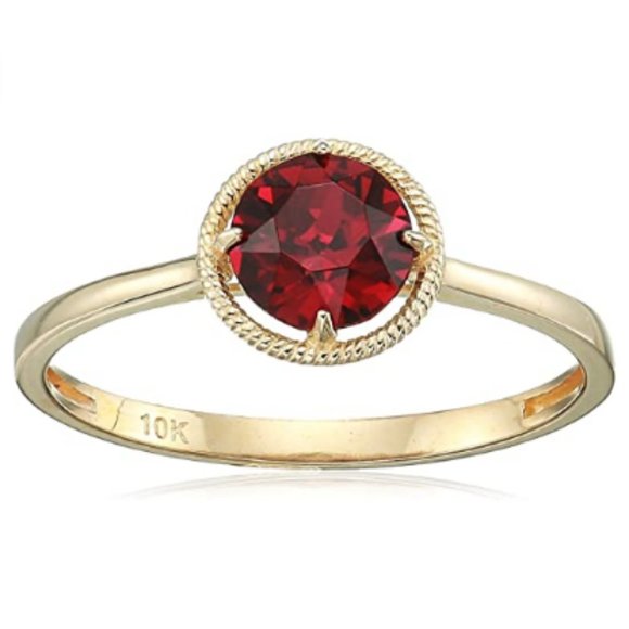 Jewelry - 10k Gold Round-Cut Birthstone Ring